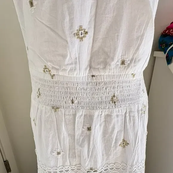 Soft Surroundings Embroidered Eyelet Lace Cotton Maxi Dress - Picture 7 of 9